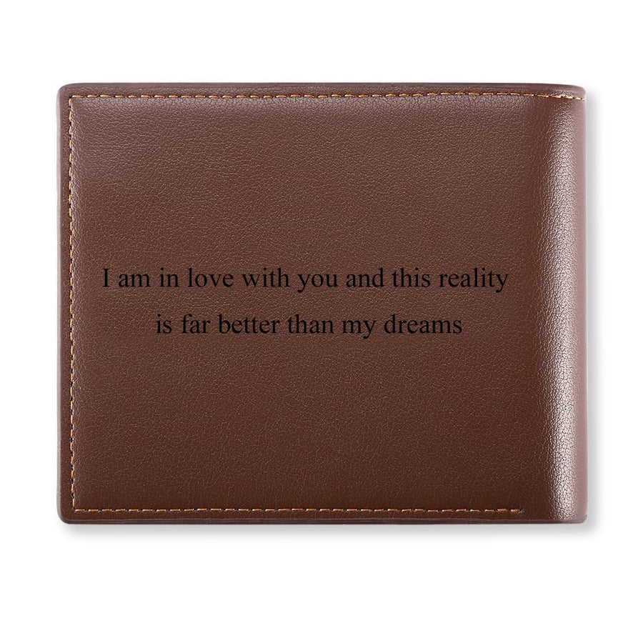 Custom Photo Wallet Men's Bifold GreyWallet for Dad - Coolpeacock