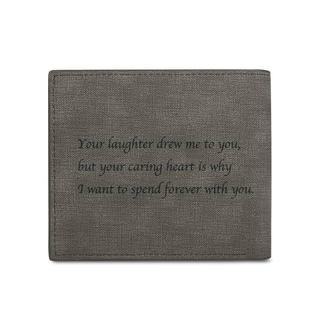 Custom Photo Wallet Men's Bifold GreyWallet for Dad - Coolpeacock