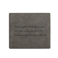 Custom Photo Wallet Men's Bifold GreyWallet for Dad - Coolpeacock