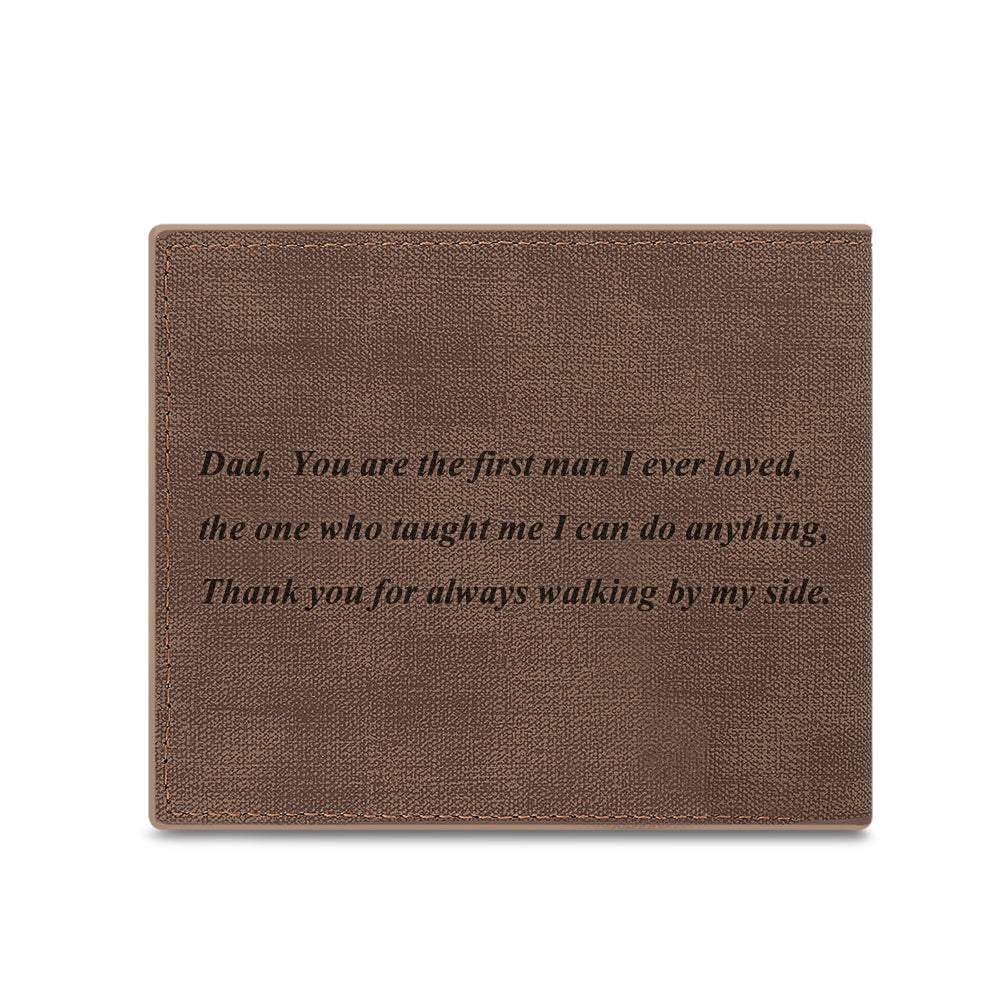 Custom Photo Wallet Men's Bifold GreyWallet for Dad - Coolpeacock