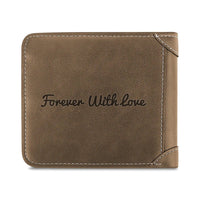 Custom Photo Wallet Men's Bifold GreyWallet for Dad - Coolpeacock