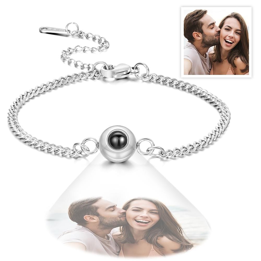 Custom Projection Bracelet Anniversary Fashion Titanium Steel Gifts for Man - Coolpeacock
