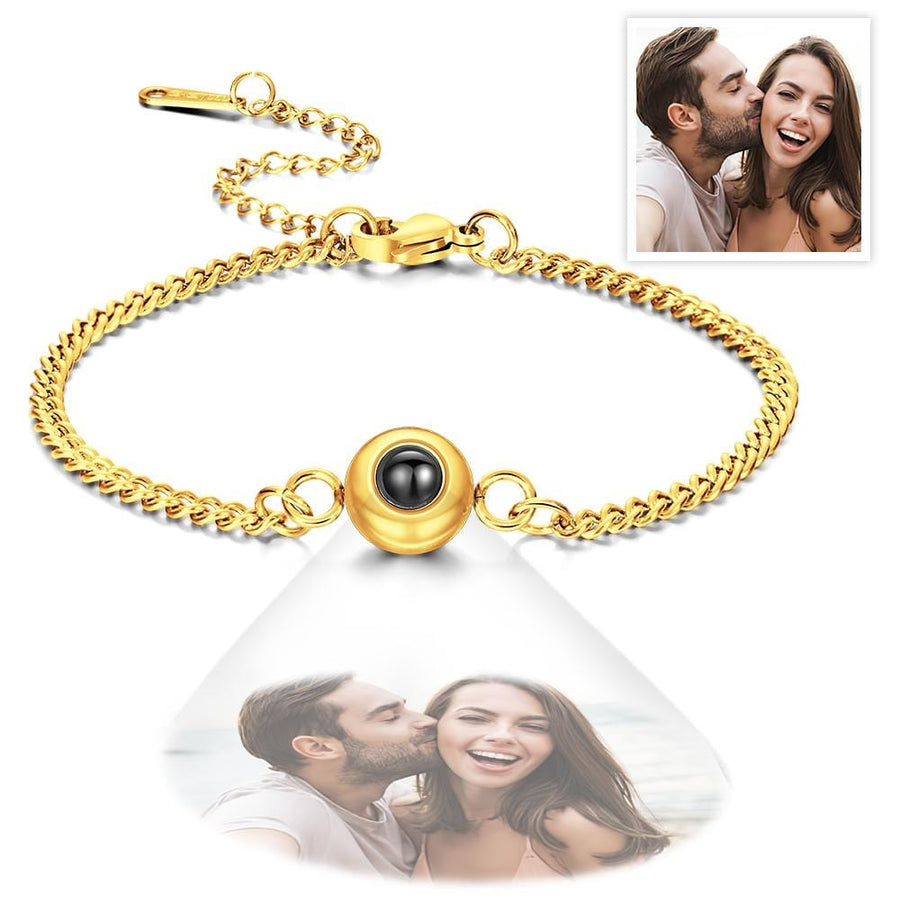 Custom Projection Bracelet Anniversary Fashion Titanium Steel Gifts for Man - Coolpeacock