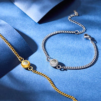 Custom Projection Bracelet Anniversary Fashion Titanium Steel Gifts for Man - Coolpeacock