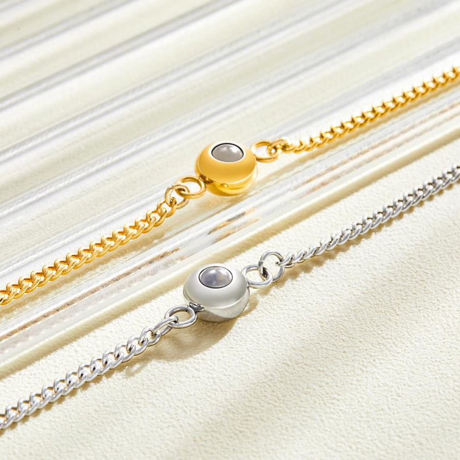 Custom Projection Bracelet Anniversary Fashion Titanium Steel Gifts for Man - Coolpeacock