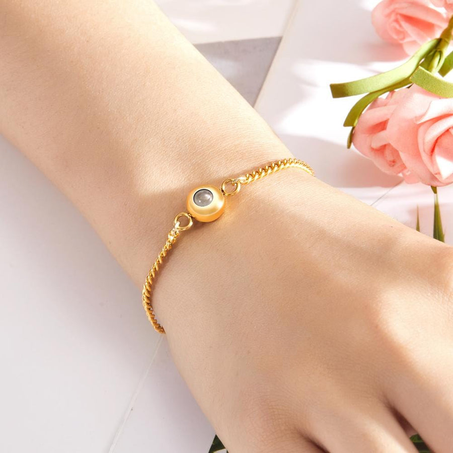 Custom Projection Bracelet Anniversary Fashion Titanium Steel Gifts for Man - Coolpeacock