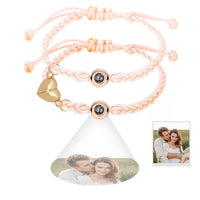 Custom Projection Bracelet Magnetic Heart Couple Bracelets - Coolpeacock