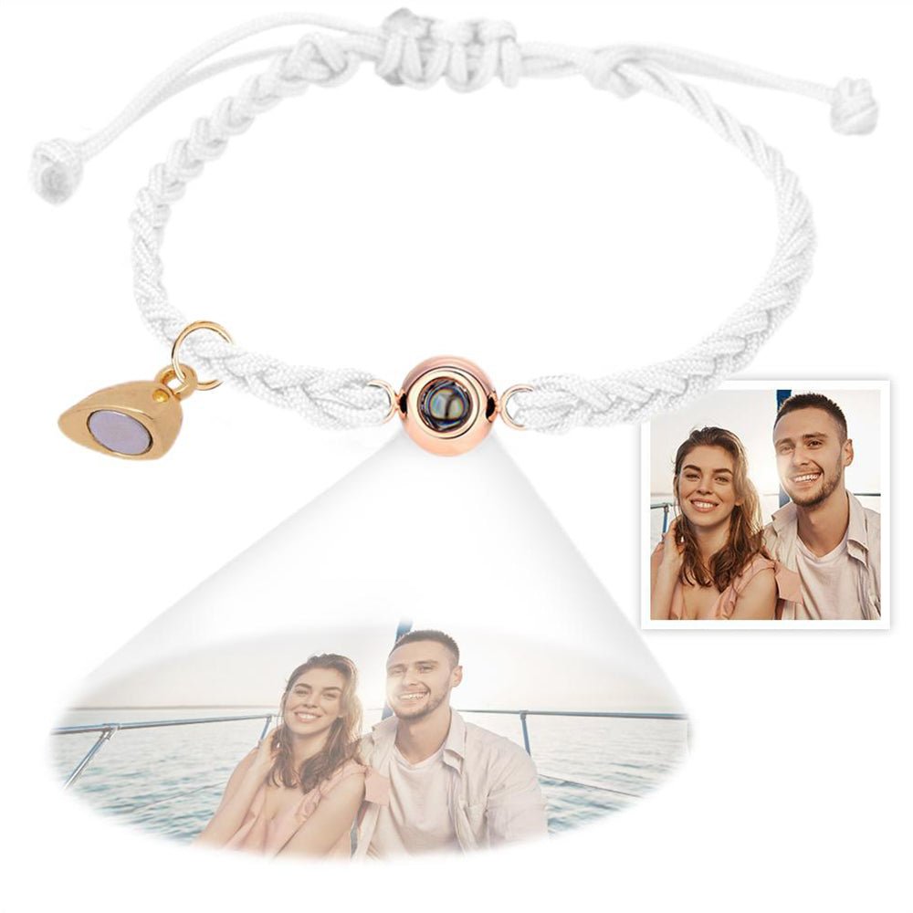 Custom Projection Bracelet Magnetic Heart Couple Bracelets - Coolpeacock