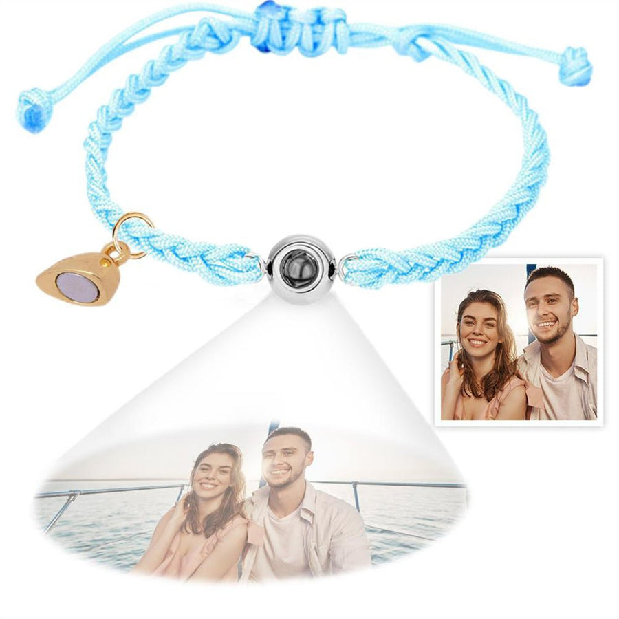 Custom Projection Bracelet Magnetic Heart Couple Bracelets - Coolpeacock