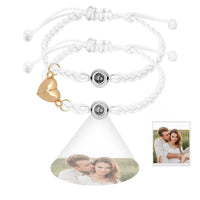 Custom Projection Bracelet Magnetic Heart Couple Bracelets - Coolpeacock