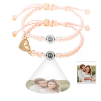 Custom Projection Bracelet Magnetic Heart Couple Bracelets - Coolpeacock