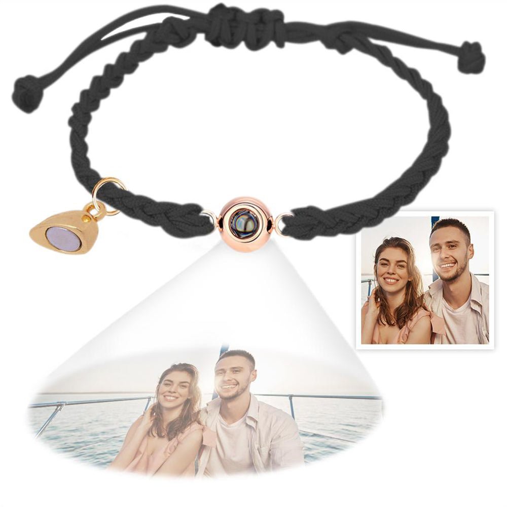 Custom Projection Bracelet Magnetic Heart Couple Bracelets - Coolpeacock