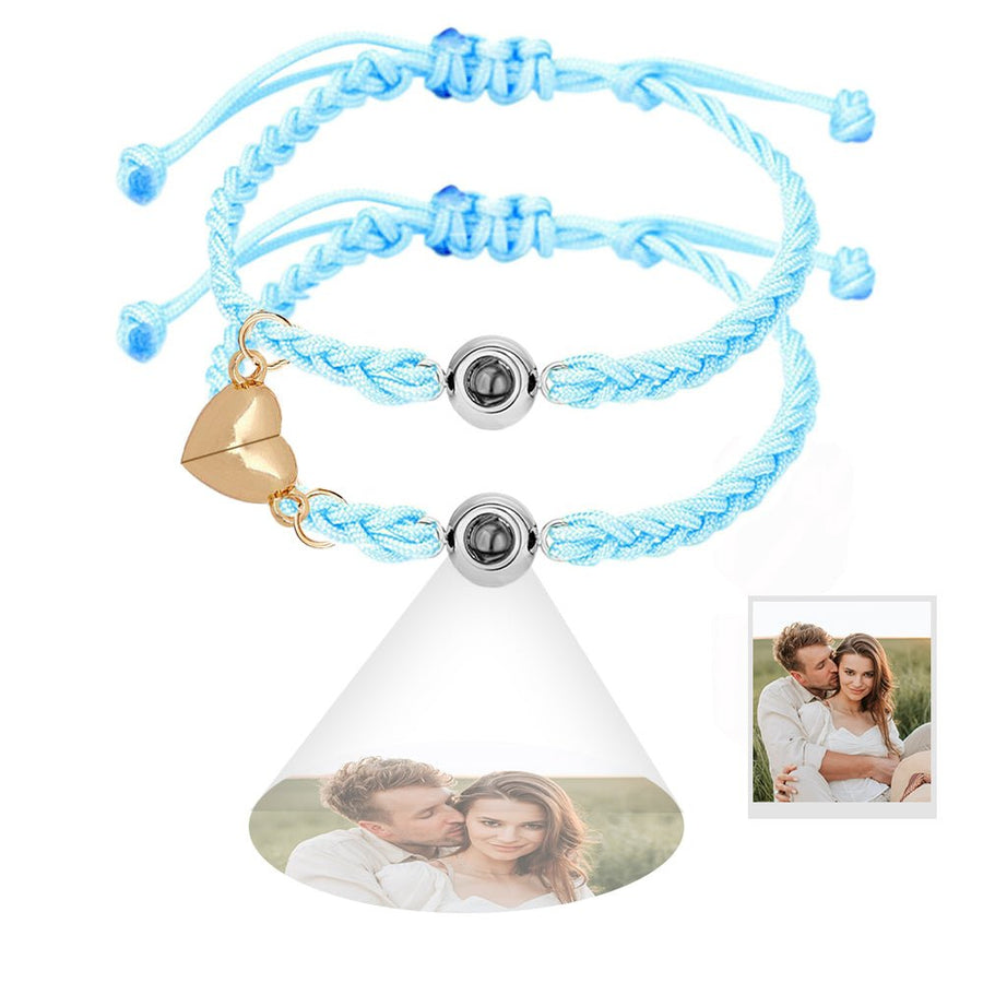 Custom Projection Bracelet Magnetic Heart Couple Bracelets - Coolpeacock