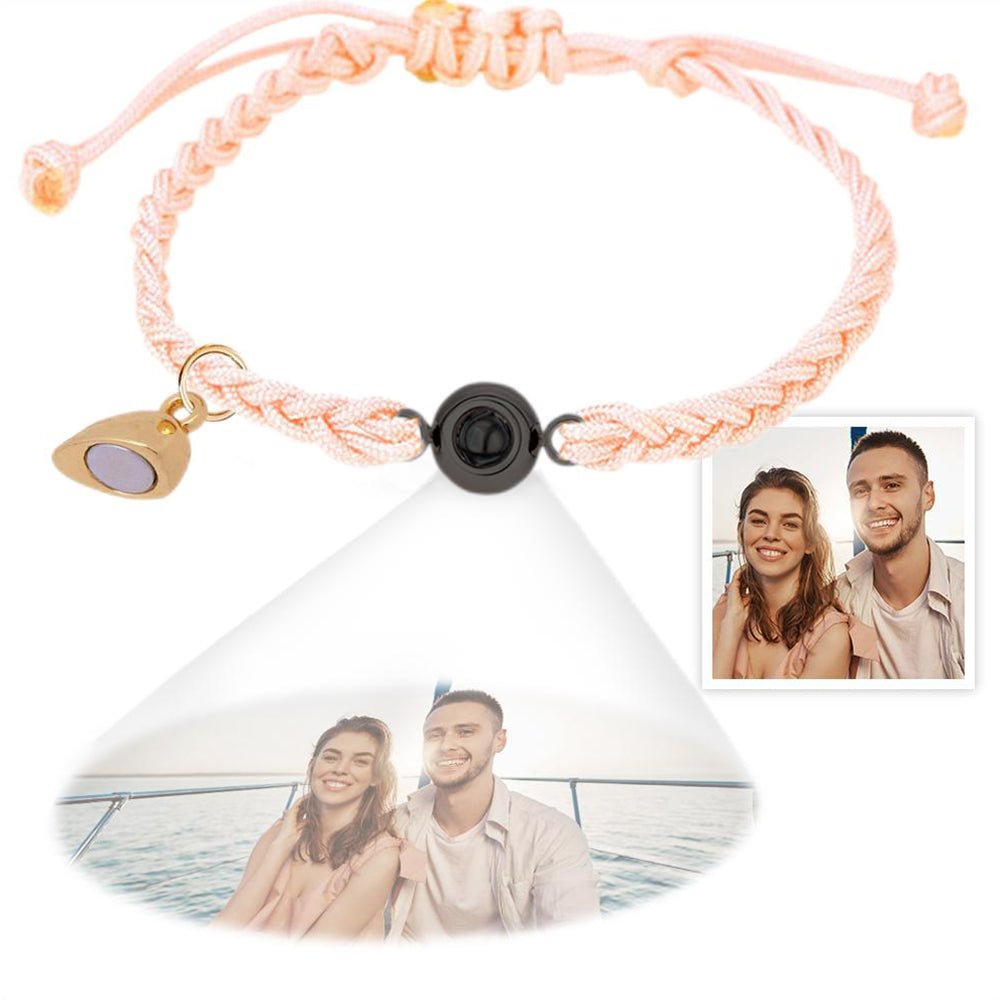 Custom Projection Bracelet Magnetic Heart Couple Bracelets - Coolpeacock