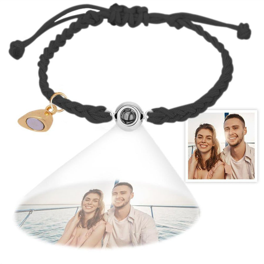 Custom Projection Bracelet Magnetic Heart Couple Bracelets - Coolpeacock