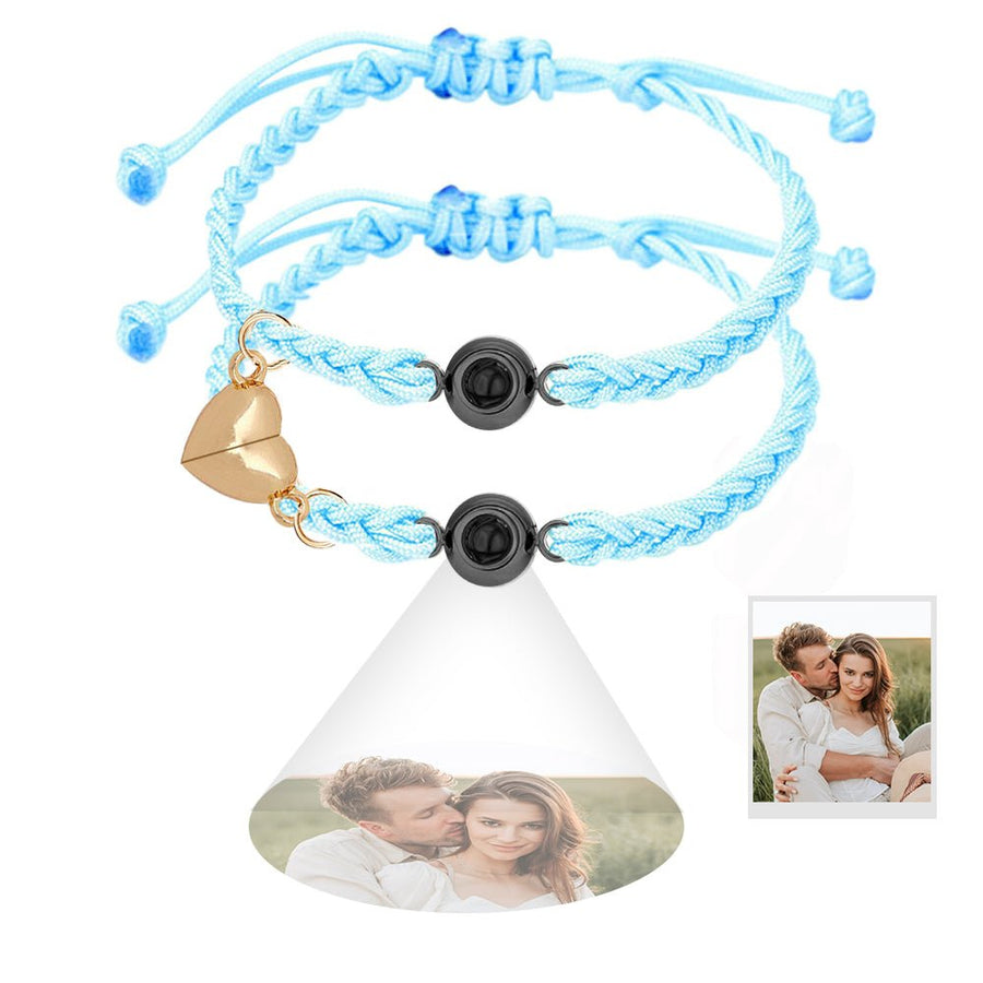 Custom Projection Bracelet Magnetic Heart Couple Bracelets - Coolpeacock