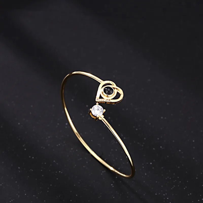 Custom Projection Bracelet Personalized Photo Bracelet Heart Jewelry Gift for Her - Coolpeacock