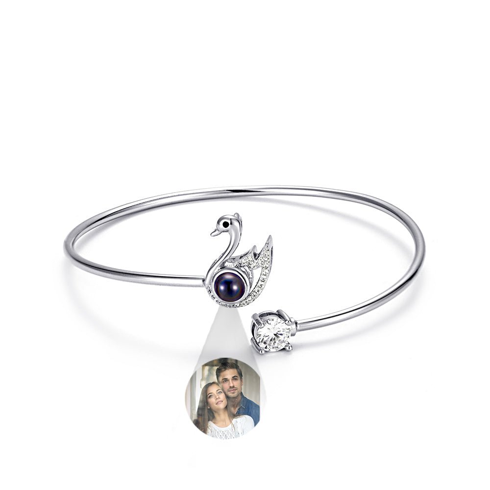 Custom Projection Bracelet Personalized Photo Bracelet Heart Jewelry Gift for Her - Coolpeacock