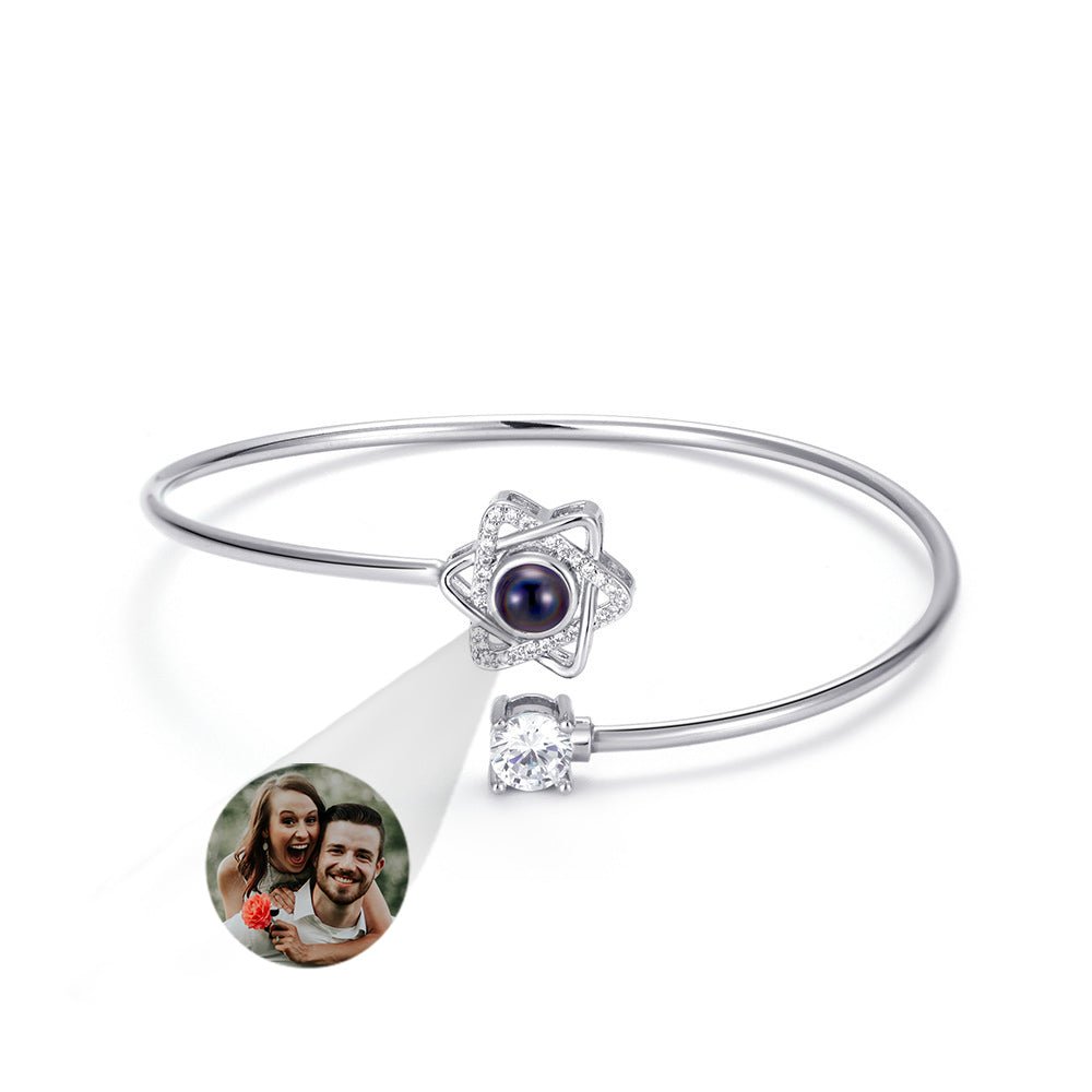 Custom Projection Bracelet Personalized Photo Bracelet Heart Jewelry Gift for Her - Coolpeacock