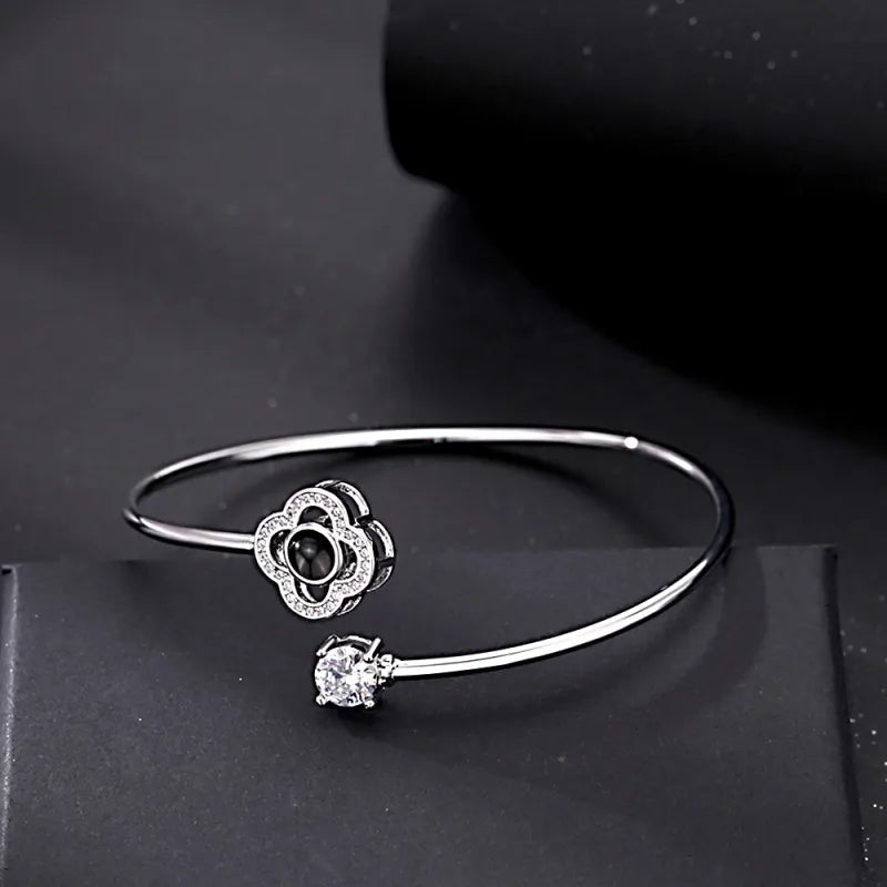 Custom Projection Bracelet Personalized Photo Bracelet Heart Jewelry Gift for Her - Coolpeacock