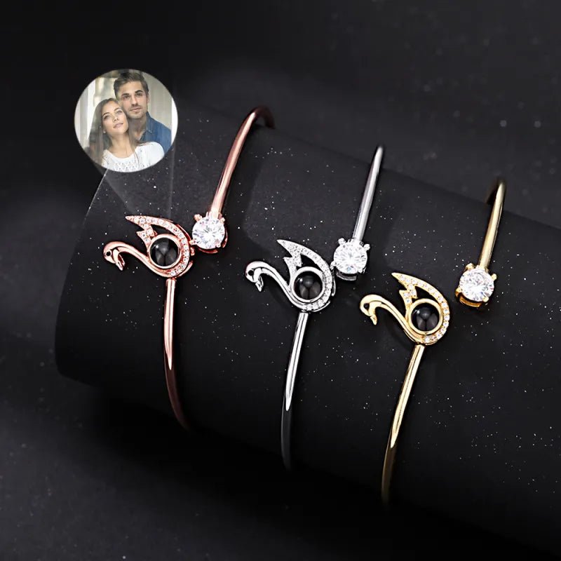 Custom Projection Bracelet Personalized Photo Bracelet Heart Jewelry Gift for Her - Coolpeacock