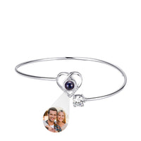 Custom Projection Bracelet Personalized Photo Bracelet Heart Jewelry Gift for Her - Coolpeacock