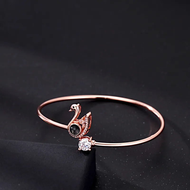 Custom Projection Bracelet Personalized Photo Bracelet Heart Jewelry Gift for Her - Coolpeacock