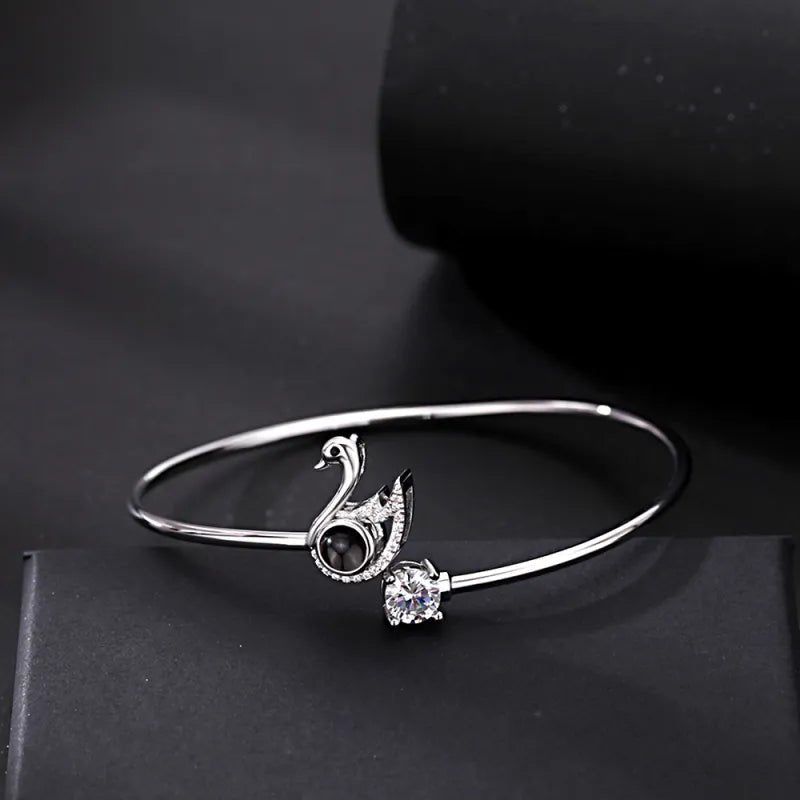 Custom Projection Bracelet Personalized Photo Bracelet Heart Jewelry Gift for Her - Coolpeacock