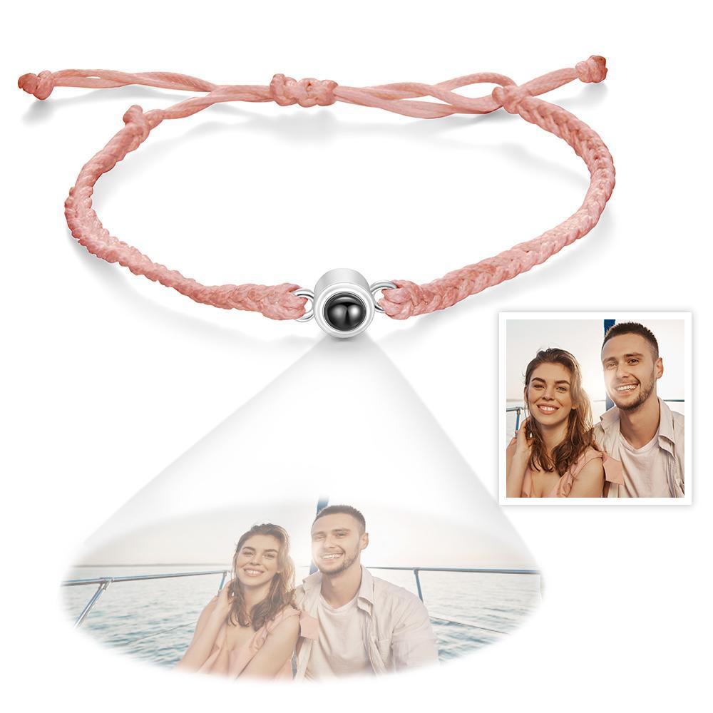 Custom Projection Bracelet Simple Woven Couple Bracelet - Coolpeacock