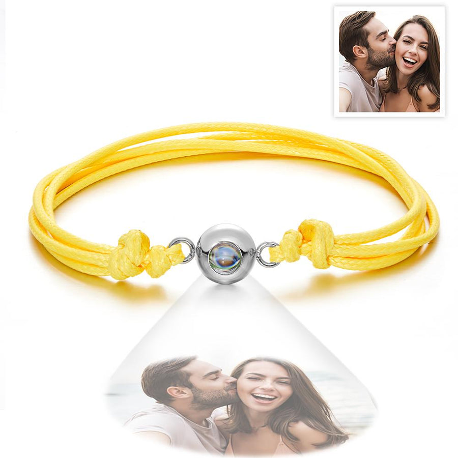 Custom Projection Photo Bracelet Weave Style Colorful Couple Gifts - Coolpeacock