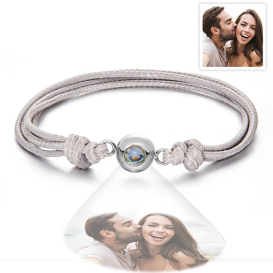 Custom Projection Photo Bracelet Weave Style Colorful Couple Gifts - Coolpeacock