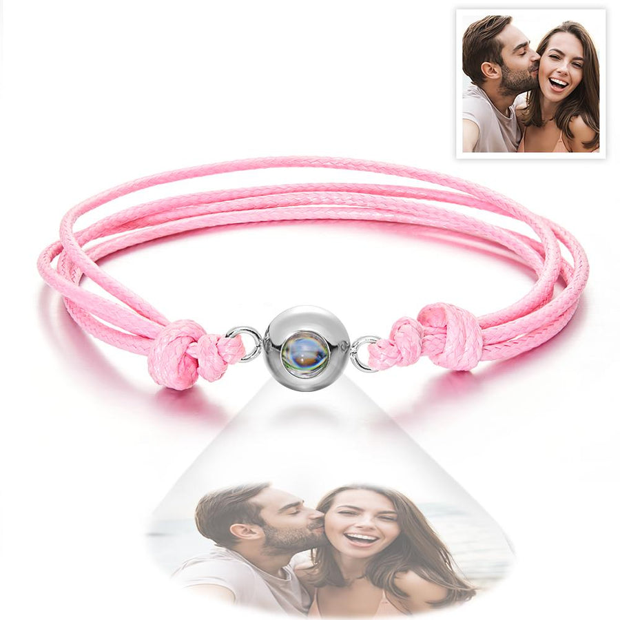 Custom Projection Photo Bracelet Weave Style Colorful Couple Gifts - Coolpeacock