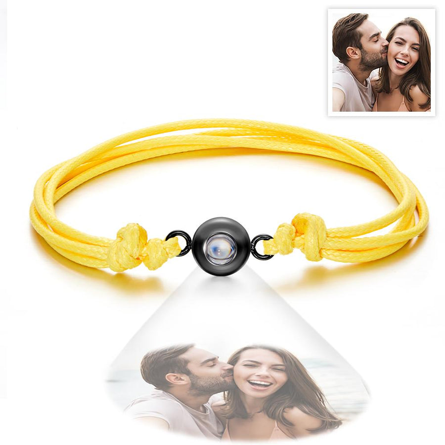 Custom Projection Photo Bracelet Weave Style Colorful Couple Gifts - Coolpeacock