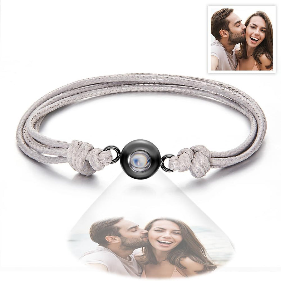 Custom Projection Photo Bracelet Weave Style Colorful Couple Gifts - Coolpeacock