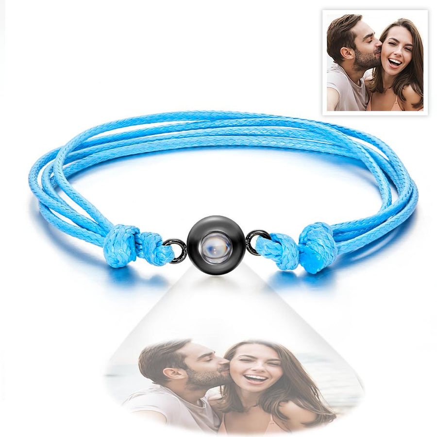Custom Projection Photo Bracelet Weave Style Colorful Couple Gifts - Coolpeacock
