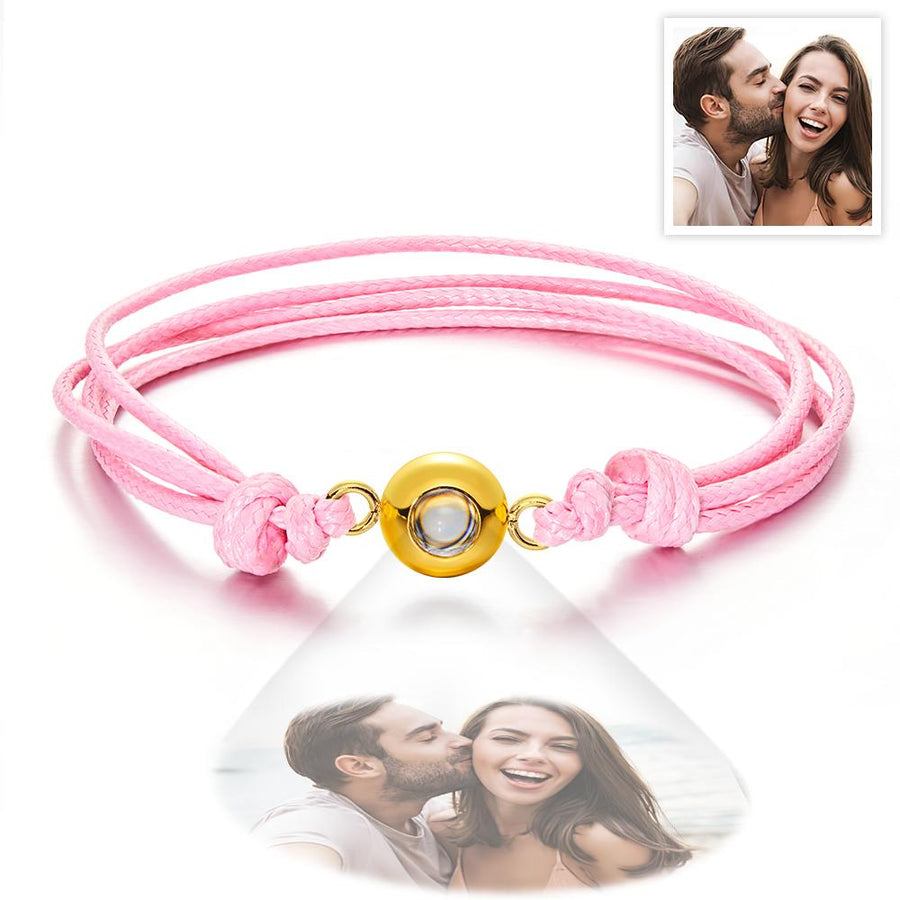 Custom Projection Photo Bracelet Weave Style Colorful Couple Gifts - Coolpeacock