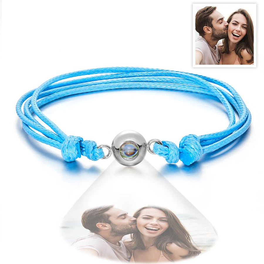 Custom Projection Photo Bracelet Weave Style Colorful Couple Gifts - Coolpeacock