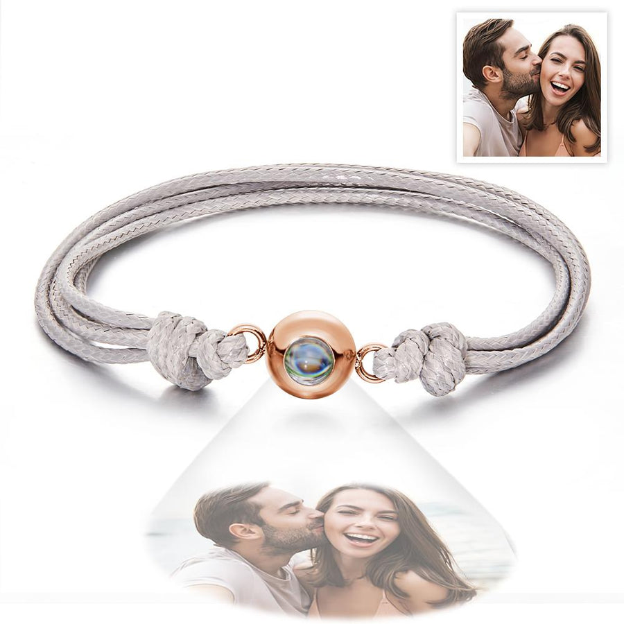 Custom Projection Photo Bracelet Weave Style Colorful Couple Gifts - Coolpeacock