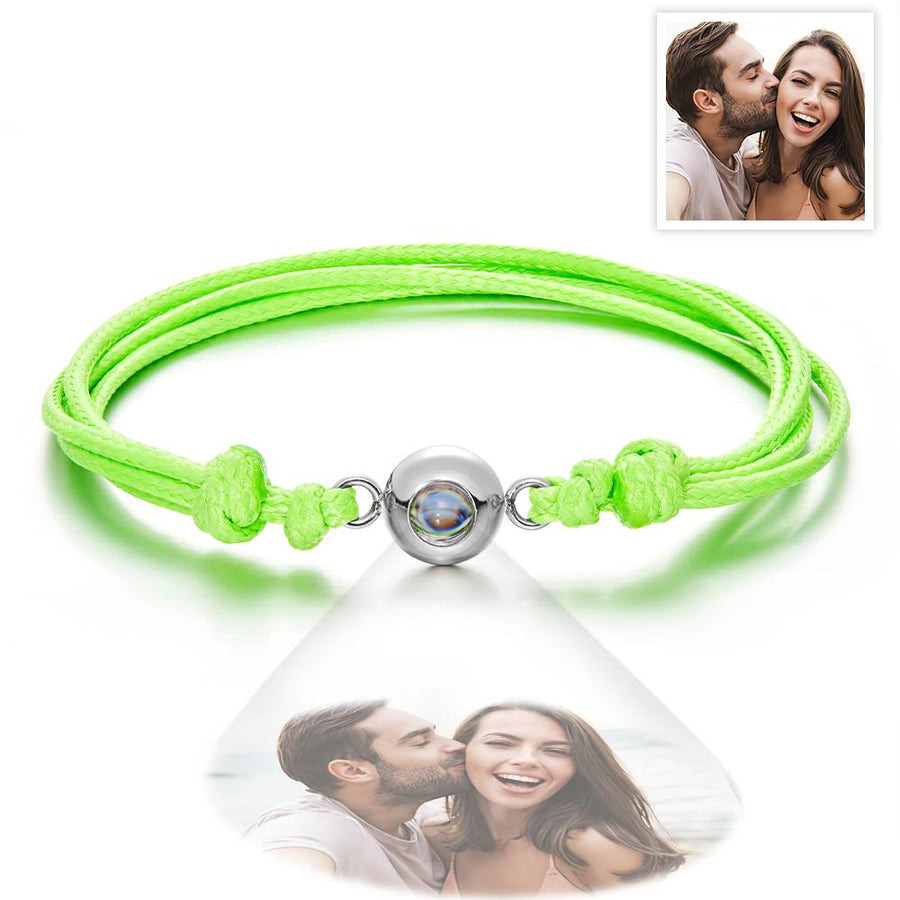Custom Projection Photo Bracelet Weave Style Colorful Couple Gifts - Coolpeacock
