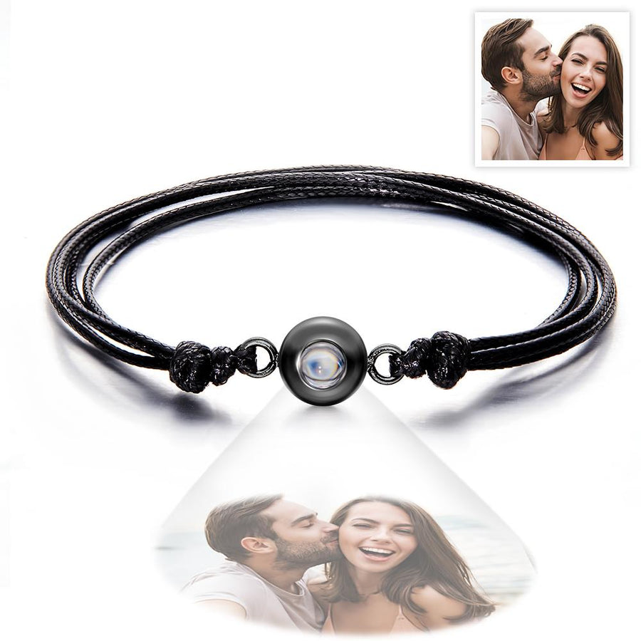 Custom Projection Photo Bracelet Weave Style Colorful Couple Gifts - Coolpeacock