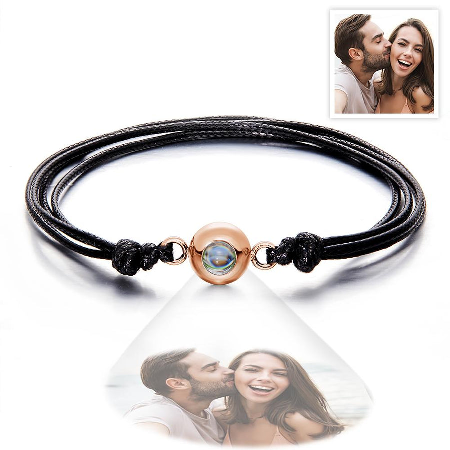 Custom Projection Photo Bracelet Weave Style Colorful Couple Gifts - Coolpeacock