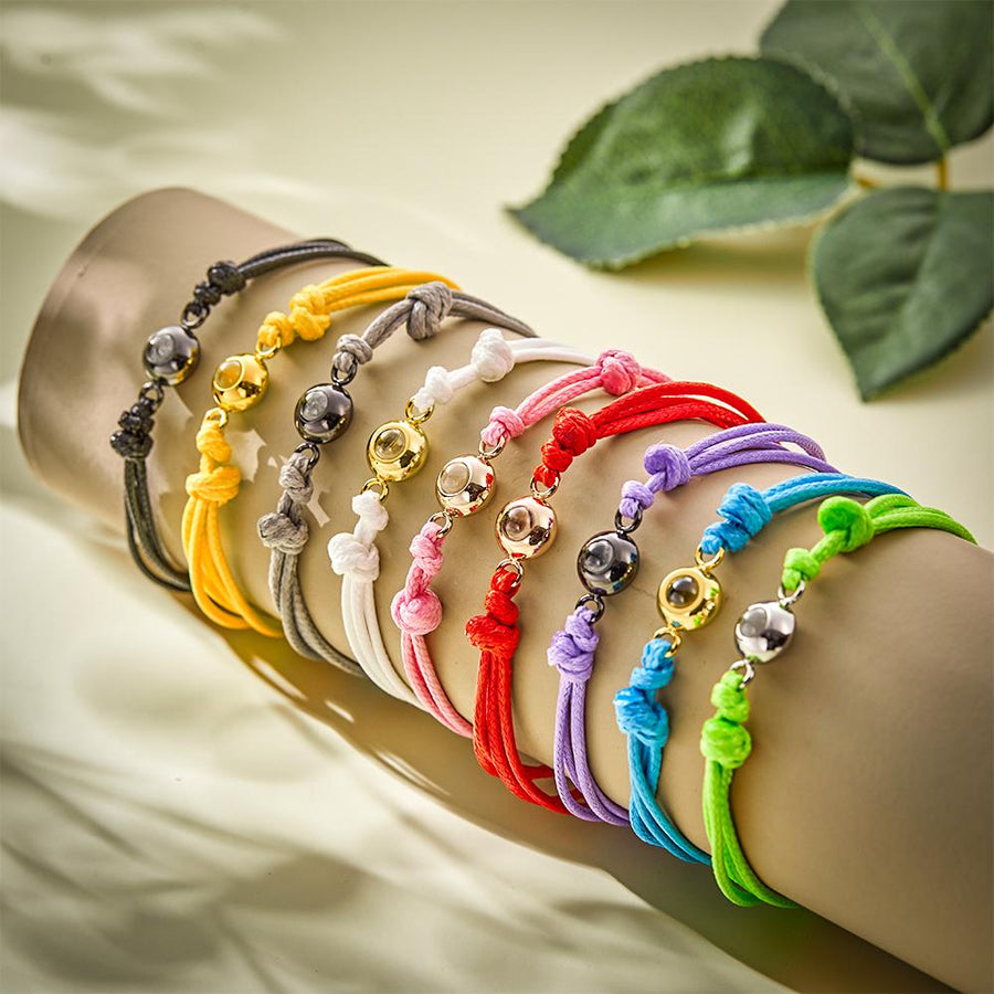 Custom Projection Photo Bracelet Weave Style Colorful Couple Gifts - Coolpeacock