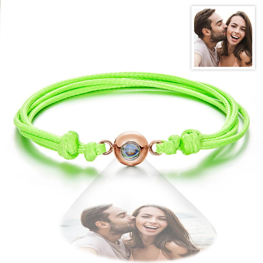 Custom Projection Photo Bracelet Weave Style Colorful Couple Gifts - Coolpeacock