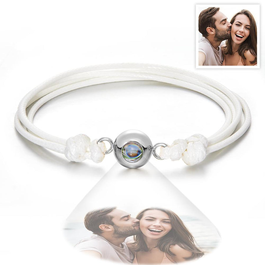 Custom Projection Photo Bracelet Weave Style Colorful Couple Gifts - Coolpeacock