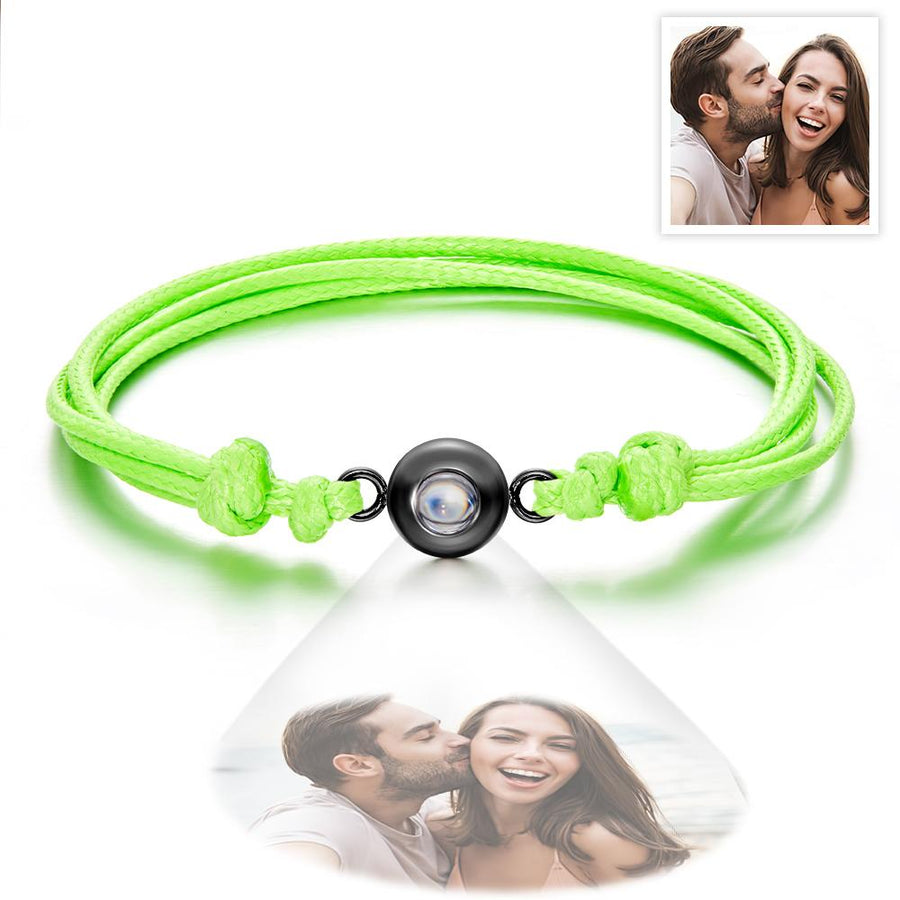 Custom Projection Photo Bracelet Weave Style Colorful Couple Gifts - Coolpeacock