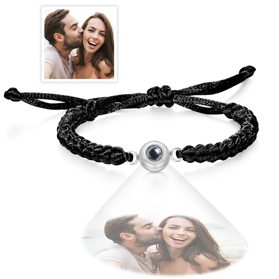 Custom Projection Photo Bracelet Weave Style Colorful Couple Gifts - Coolpeacock