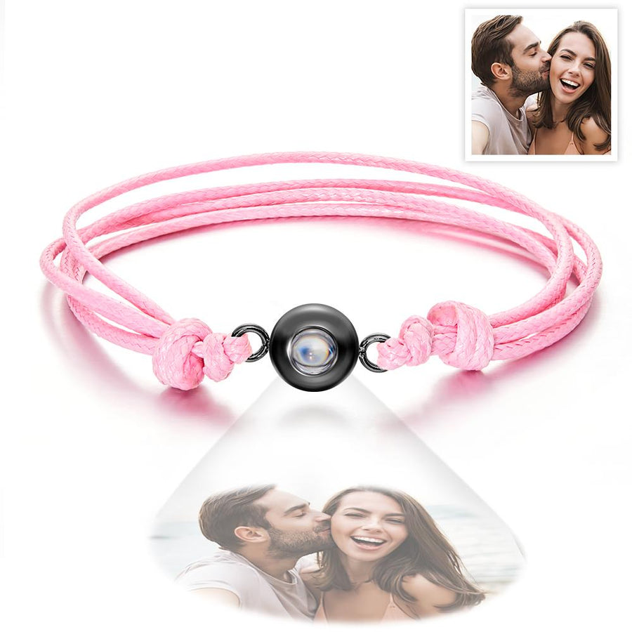 Custom Projection Photo Bracelet Weave Style Colorful Couple Gifts - Coolpeacock