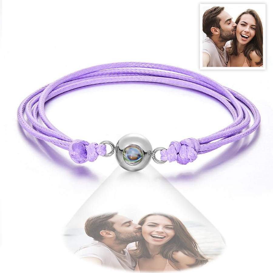 Custom Projection Photo Bracelet Weave Style Colorful Couple Gifts - Coolpeacock