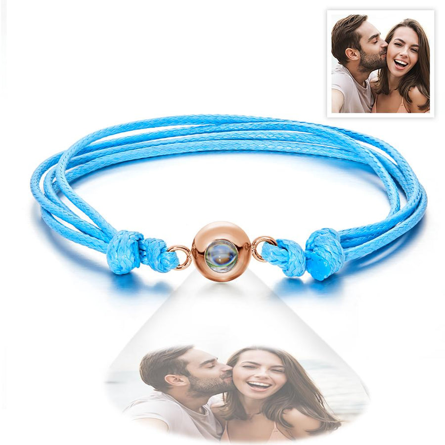 Custom Projection Photo Bracelet Weave Style Colorful Couple Gifts - Coolpeacock