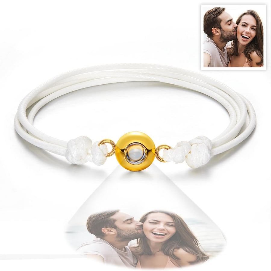 Custom Projection Photo Bracelet Weave Style Colorful Couple Gifts - Coolpeacock